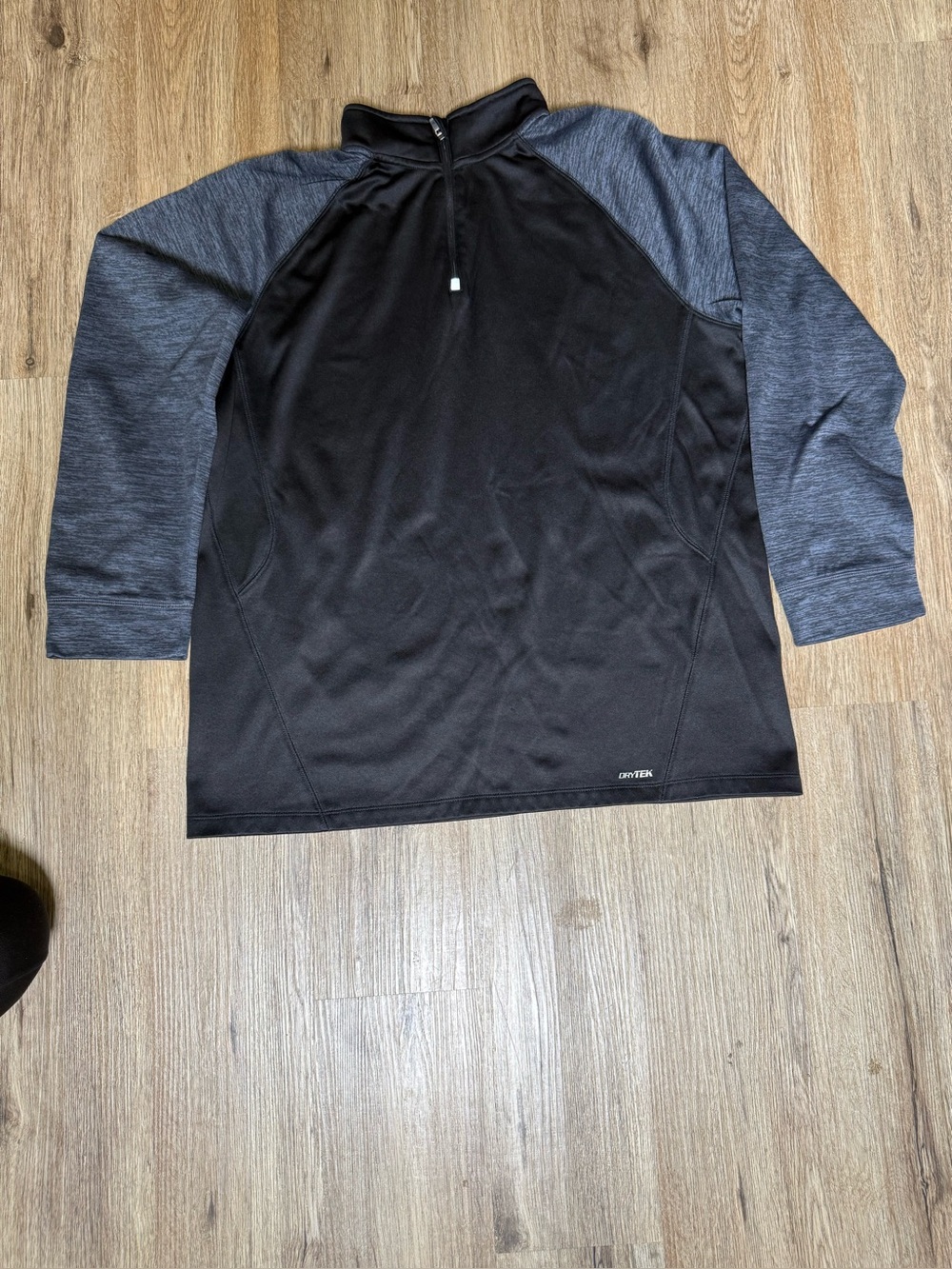 tek gear Black Quarter-Zip Pullover with Heather Gray Raglan Sleeves